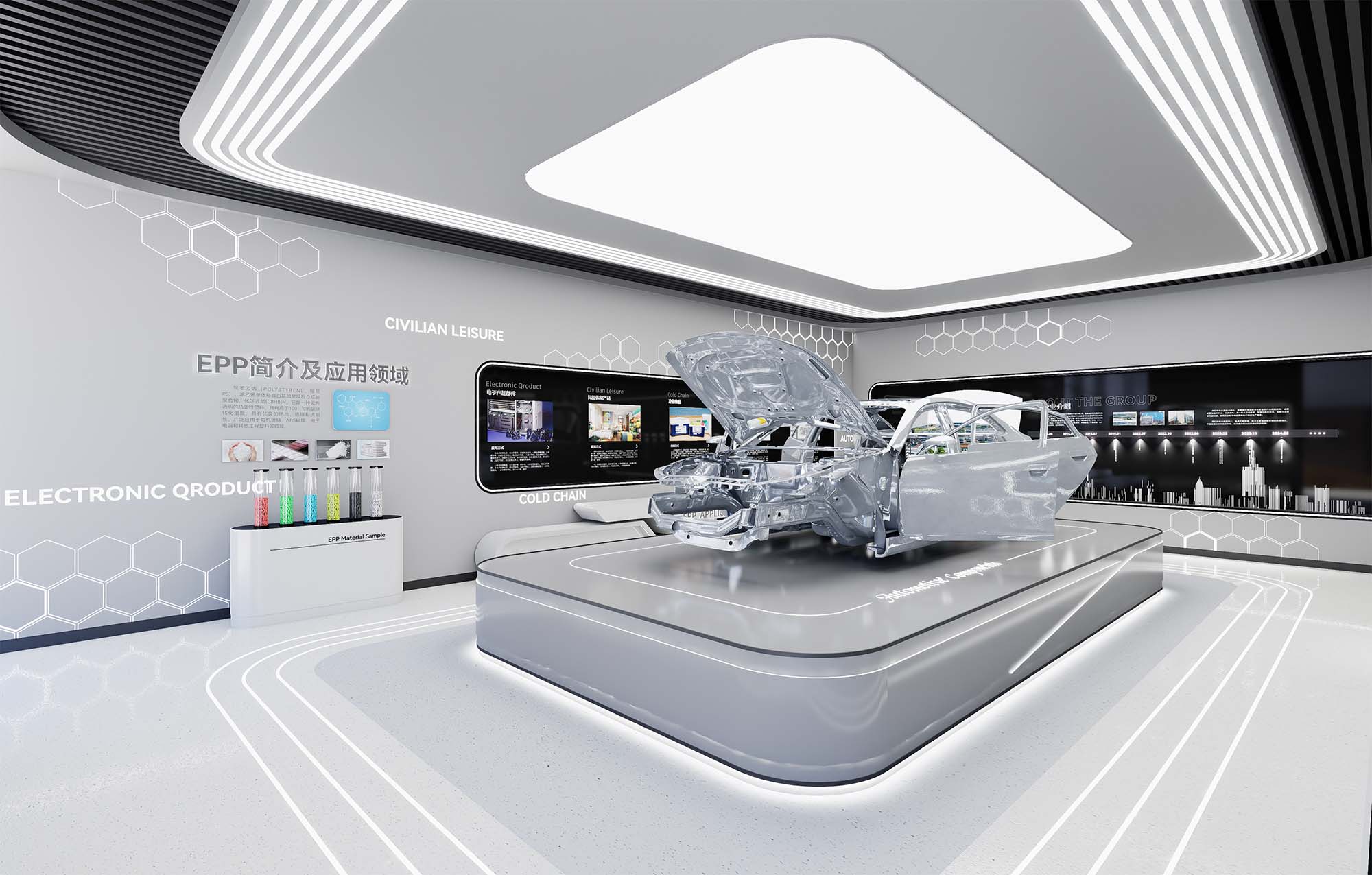 企业展厅项目-某汽车材料企业技术展厅设计